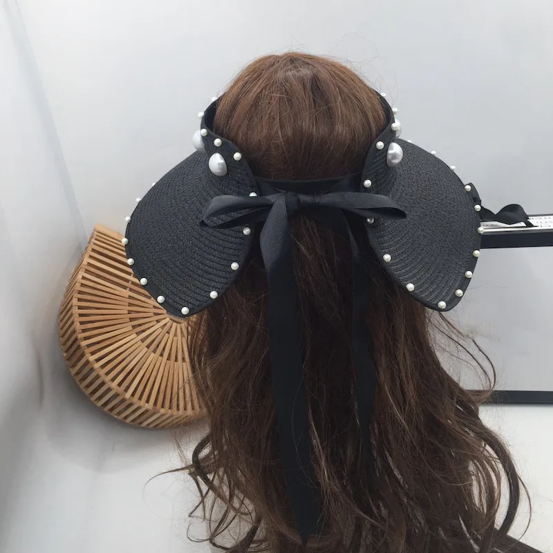 Соломенная шляпа веб знаменитостей с бантом женская летняя новая от солнца