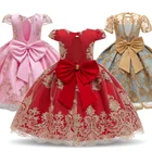 Детское кружевное платье для девочек 4-10 лет, с вышивкой