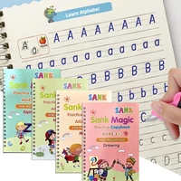 4 pcs sank magic practice copybook english for kids reusable magical copybook kids tracing book for handwriting stationery gifts