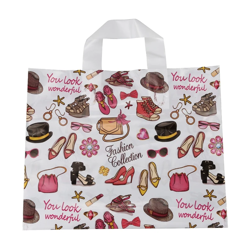 

50 шт., пластиковые пакеты для покупок