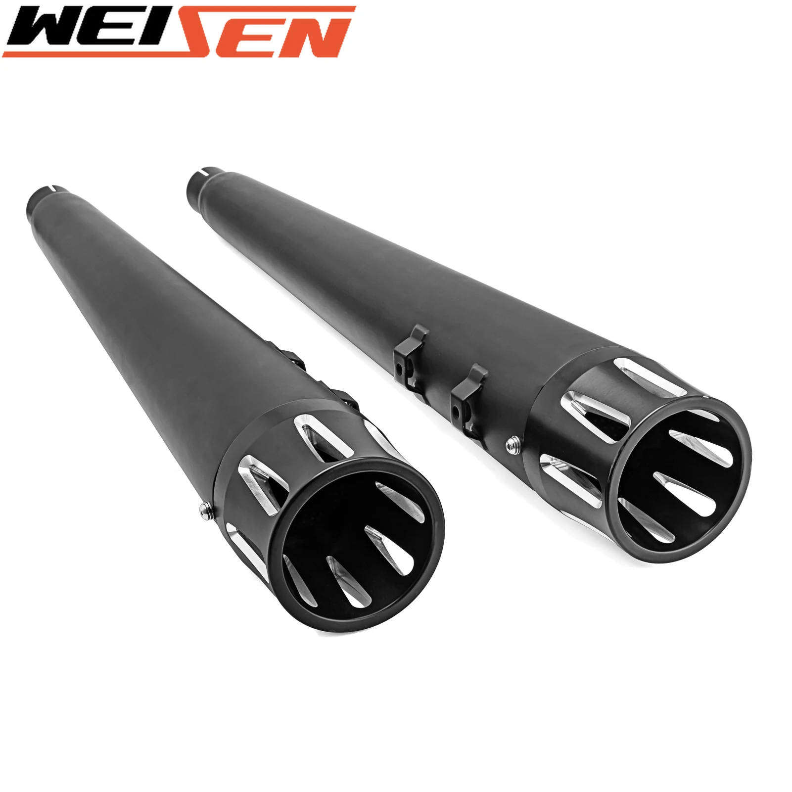 

For Harley Davidson Touring 1995-2016 Motorcycle Exhaust Pipes,Black 4 " Megaphone Style Slip-On Mufflers Exhaust