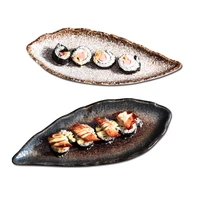 japanese style special shaped ceramic plates western tableware household plates sushi restaurants long fish plates baking trays