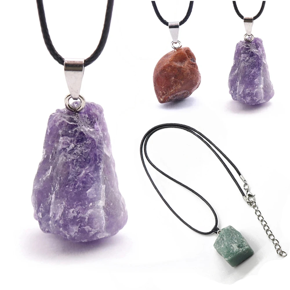 Ожерелье из натурального минерала необработанные камни ювелирные изделия