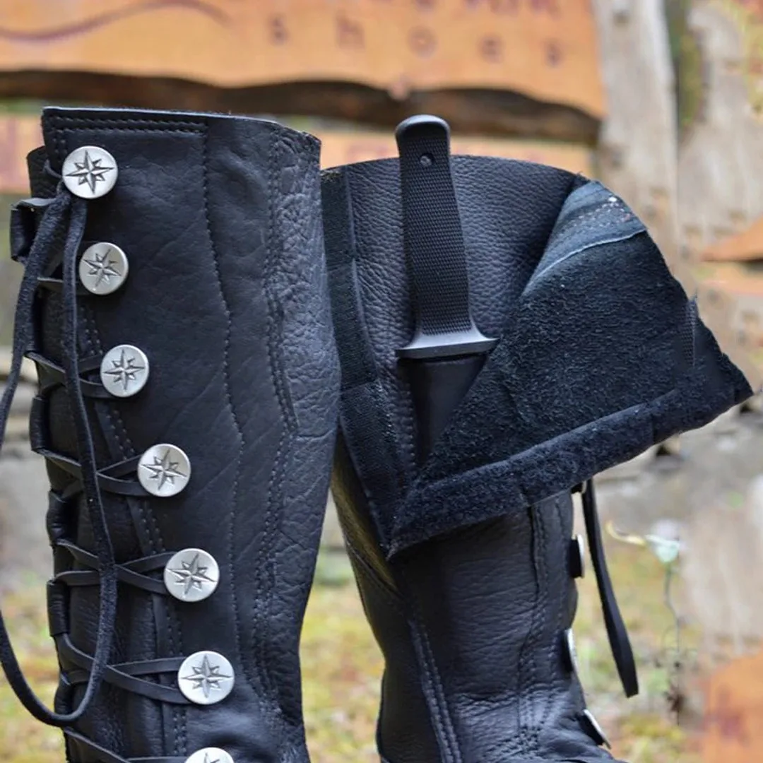 MoneRffi винтажные сапоги женские с круглым носком осенне зимние до колена