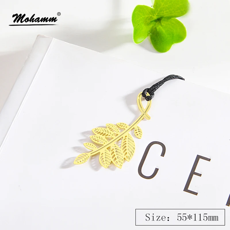Kawaii Cute Gold Olive Leaf Clover Lotus Metal Book Markers Bookmark For Books Paper Clips Office School Supplies Stationery |