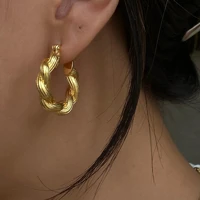 new hoop korean twist hoop designer earrings popular brands ladies bamboo custom dangle luxury earrings for women