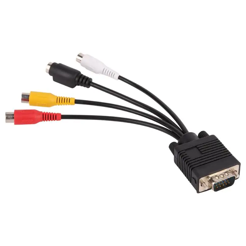 1 шт. VGA Male-S-Video 3 RCA Jack Женский Композитный AV tv Out адаптер конвертер разъем видео