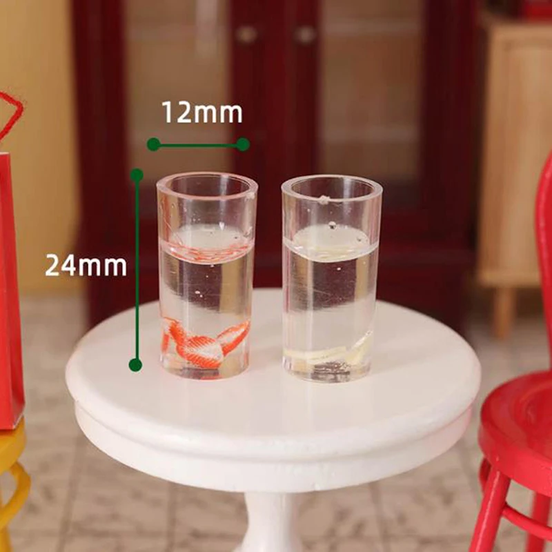 

2Pcs 1:12 Juice Drink Water Fruit Bottle Model Food Pretend Play Dollhouse Toy