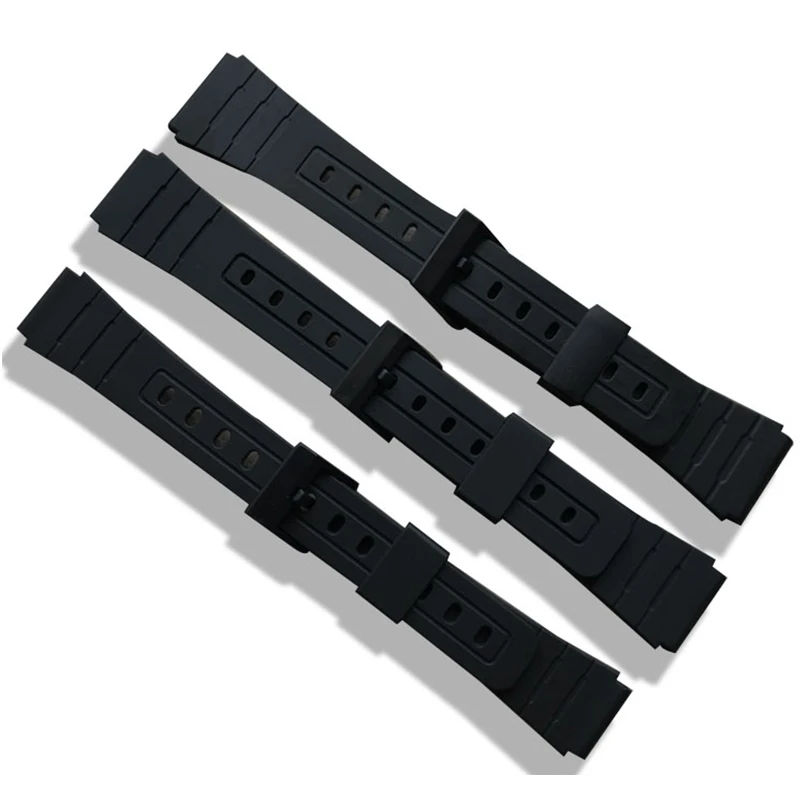 16mm 18mm 20mm Silicone Watch Strap Band Women Men Black Sport Diving Rubber Watchbands Buckle For Casio Watch Accessories
