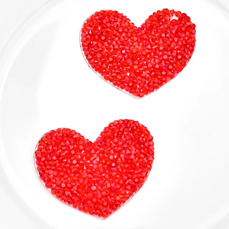 15 шт./лот стразы с красным сердцем горячей фиксацией железными нашивками