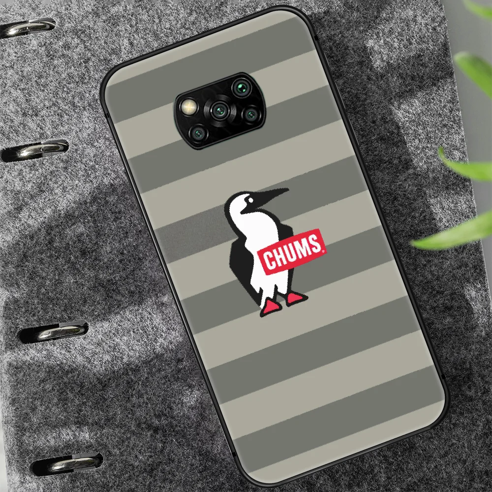 

fashion trend chums Brand Phone case Cover Hull For Xiaomi Mi A2 A3 8 9 9T Note 10 Se Lite Pro black Prime Soft Bumper 3D Back