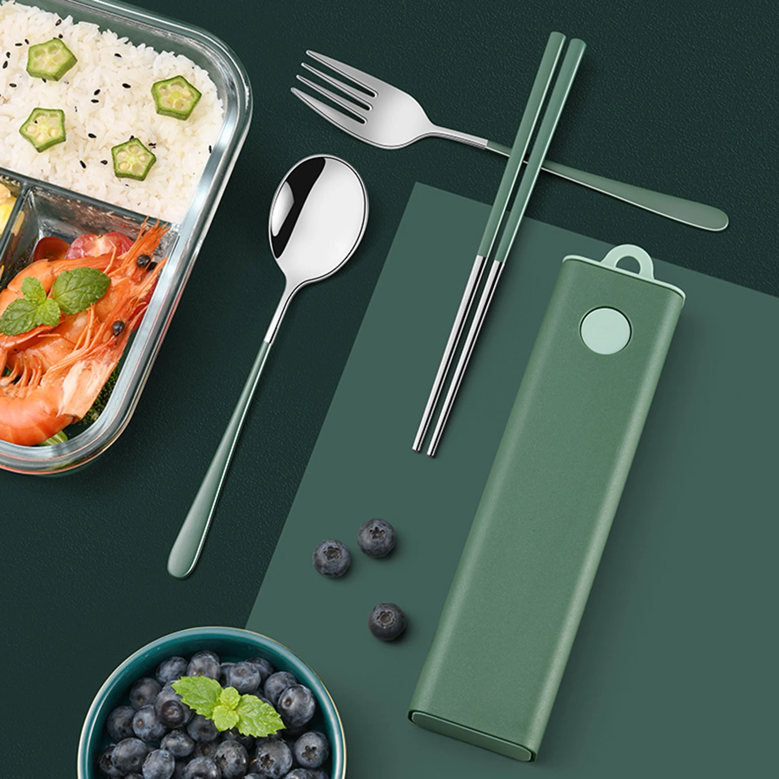 Дорожная посуда портативный набор многоразовых столовых приборов из