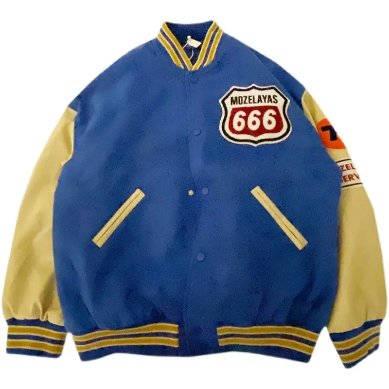 

American Stitching Baseball Uniform Jacket Coat New Loose Casual Top