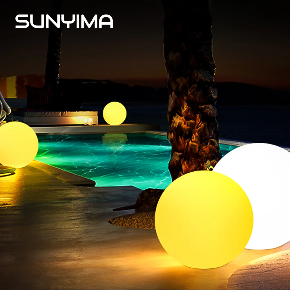 SUNYIMA 1Pcs palla incandescente telecomando LED luce solare alimentata bagliore globo palla gonfiabile piscina luci