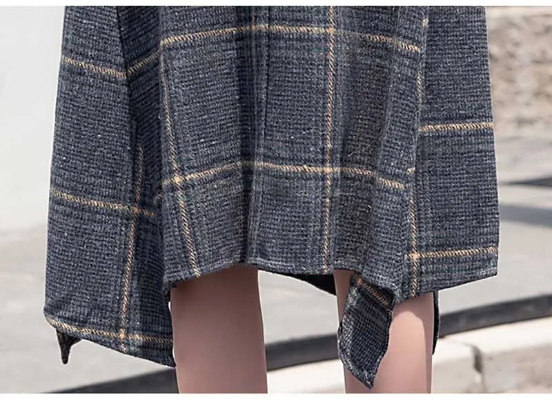 2020 женские зимние шерстяные юбки для девочек Для Шерстяное клетчатое элегантный