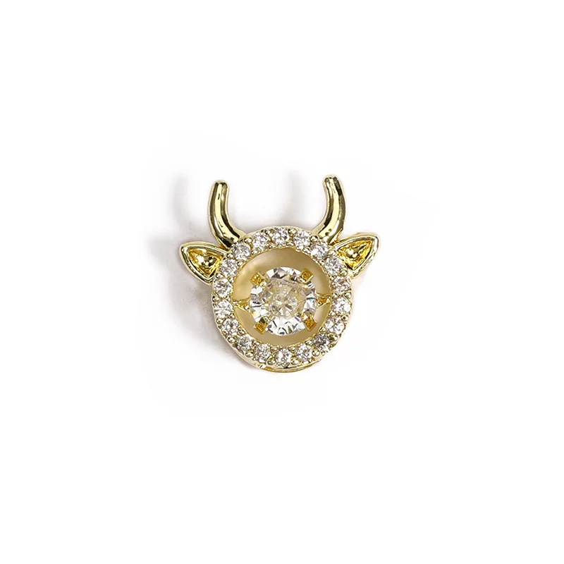

zircon beating heart tauren clever plutus cat real gold plating color preserving stereo accessories in the New Year