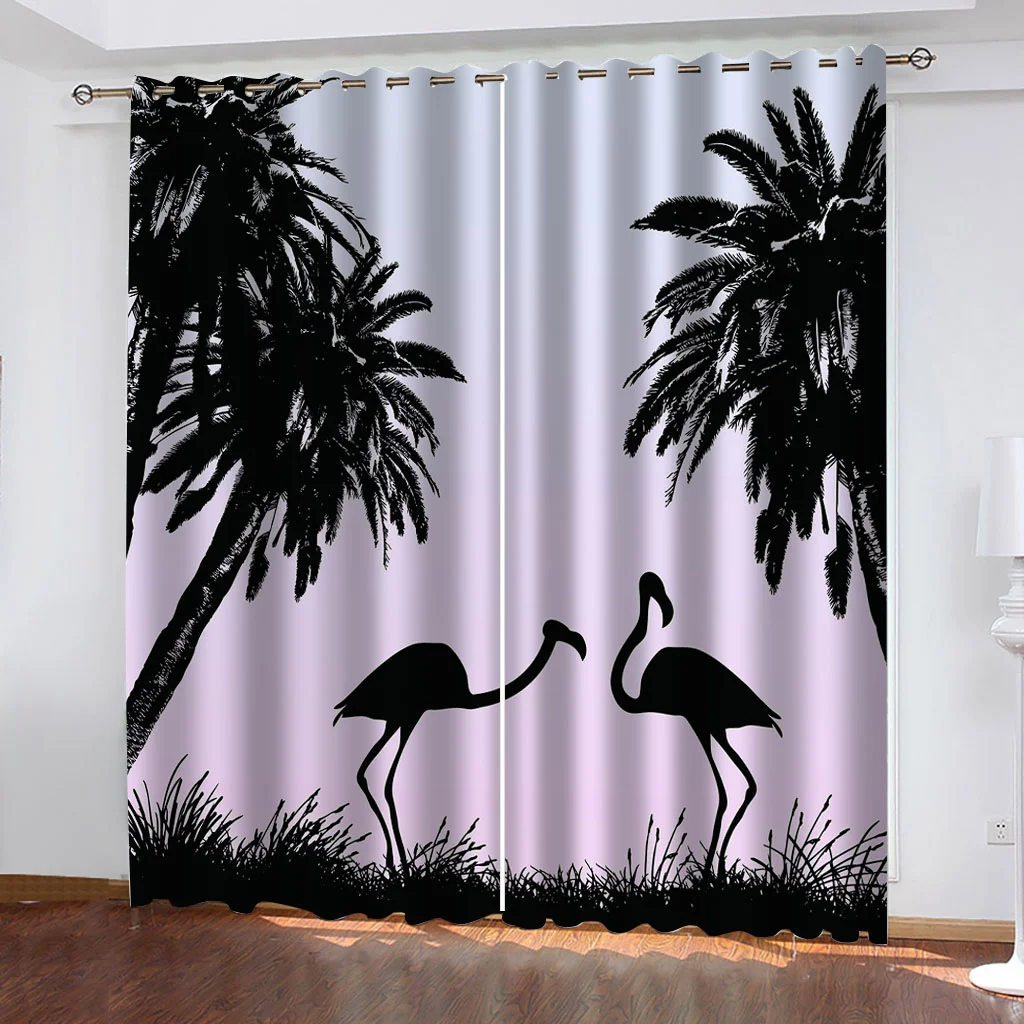 

High quality custom 3d curtain fabric black beach curtains 3D Curtain Printing Blockout Polyester