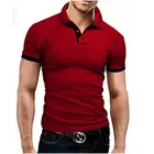 Рубашка-поло мужская с короткими рукавами, модная повседневная облегающая Однотонная рубашка-поло в деловом стиле, одежда, лето
