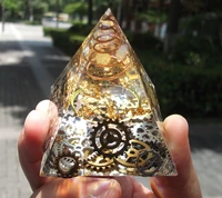 orgonite improve fortune help business tower natural crystal energy orgone pyramid decoration process resin lucky gift