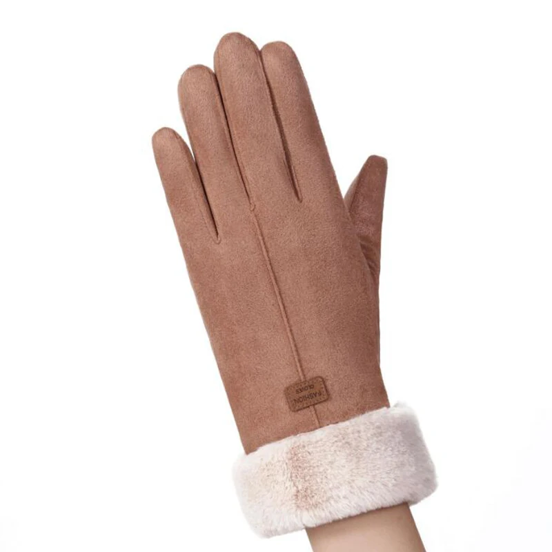 

New Full Finger Mittens Women Outdoor Sport Female Gloves Screen Fashion Women Gloves Autumn Winter Cute Furry Warm Mitts