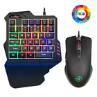 Механическая игровая клавиатура и мышь одной рукой, набор с RGB-подсветкой, портативная игровая мини-клавиатура для ПК, PS4, Xbox, геймера