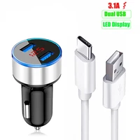 type c usb charging cable phone adapter for samsung a12 a42 a02s a50 a30 a71 a51 3 1a fast charging dual car usb charger