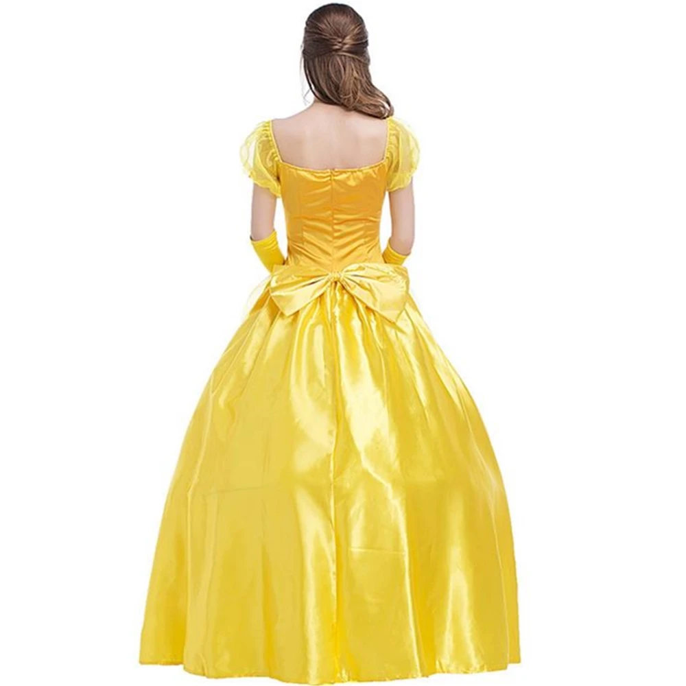 Хэллоуин Девушки взрослый костюм принцессы желтая Фея Женщины Ретро Суд платье