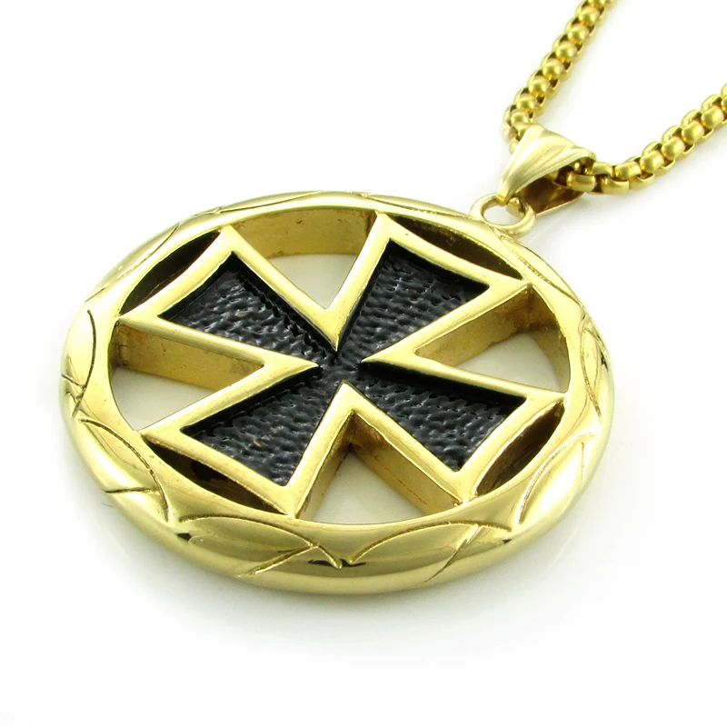 Бесплатная доставка винтажное ожерелье из нержавеющей стали 316L золотистого