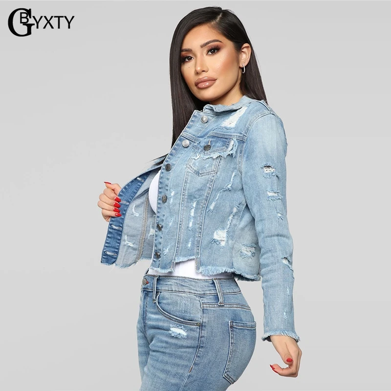 GBTXTY уличная одежда винтажная укороченная джинсовая куртка 2019 осенняя Женская