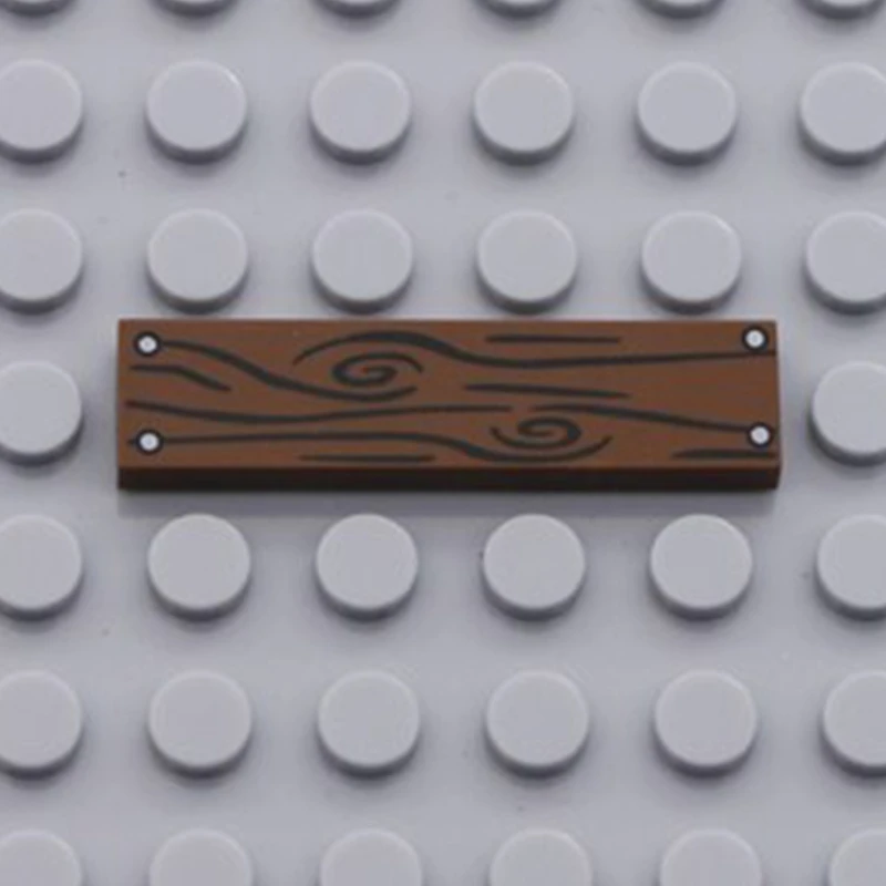 

City MOC Brick Wood Grain Building Blocks Printed Tile 1x4 Pattern Floor Wall Friends Accessories Parts Compatible Toys