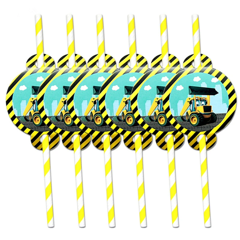 Строительные грузовики День рождения одноразовая посуда набор тарелок