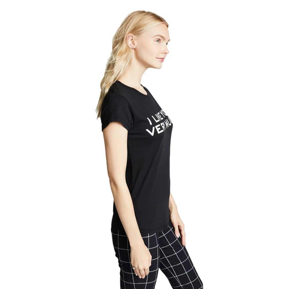 Облегающая футболка Bis модная летняя я вам очень нравится женские топы черная