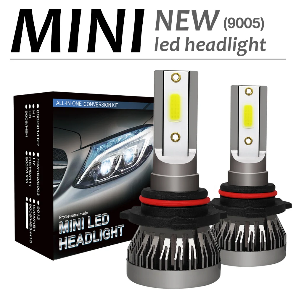 

2 Pcs Car Lights Bulbs LED H10 HB3 9005 IP68 LED Auto Headlights 12V 120W 12000LM 6000K Automobile Fog Lamp LED Lights