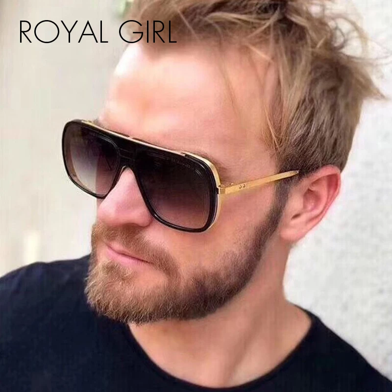 ROYAN GIRL Новая мода большая коробка для мужчин и женщин солнцезащитные очки Брендовые Роскошные металлические ноги Квадратные Солнцезащитные очки ss353