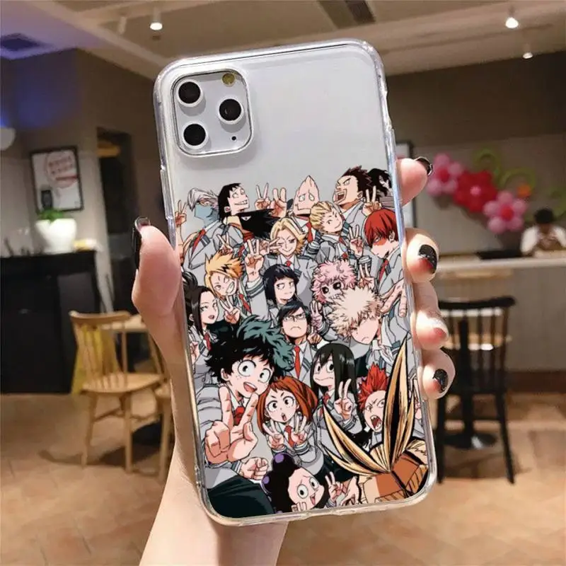 

Anime My Hero Academia Phone Case Transparent soft For iphone 5 5s 5c se 6 6s 7 8 11 12 plus mini x xs xr pro max