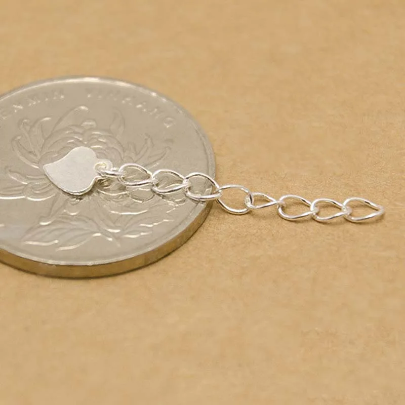 Цепочка-удлинитель для ожерелья и браслета из настоящего твердого серебра 925