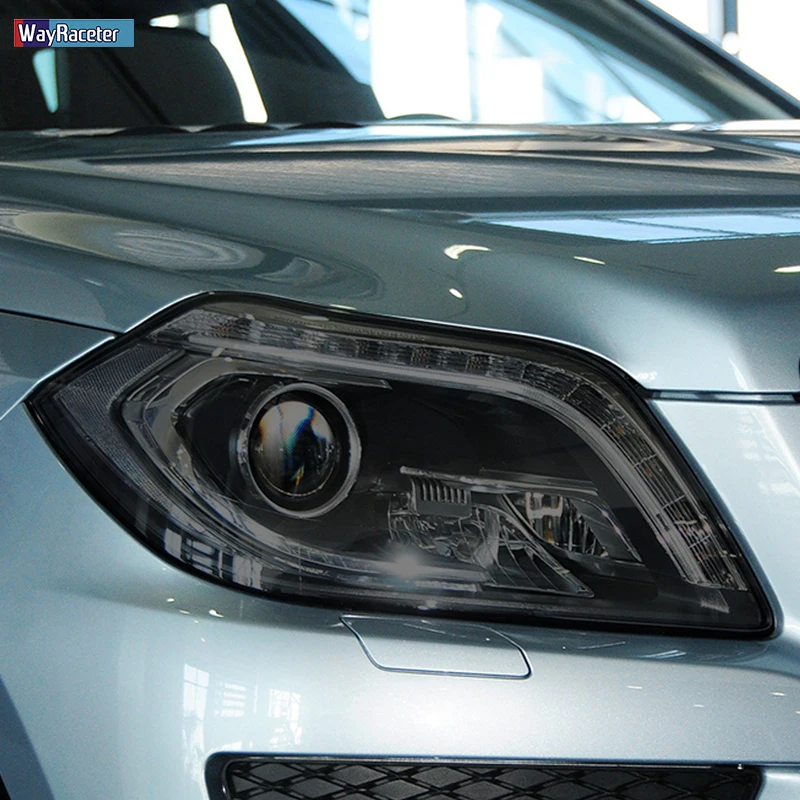

2 Pcs Car Headlight Protective Film Transparent Black TPU Sticker For Mercedes Benz GL Glass X166 2013 2014 2015 Accessories
