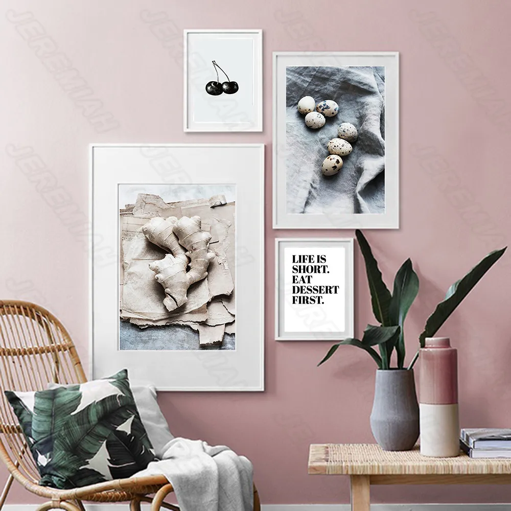 

Food Quail Egg Ginger Poster Nordic Style Wall Art Canvas Print Painting Modern Living Room Decoration