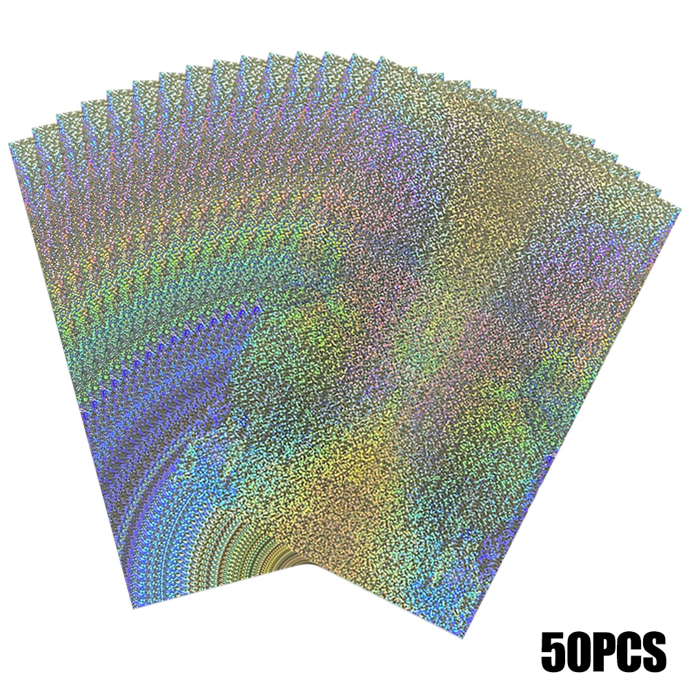 50pcs/set Colorful Toner Reactive Foil Bulk for Laser Printer And Laminator Hot Stamping Foils for Cards Crafts Making 20x29cm