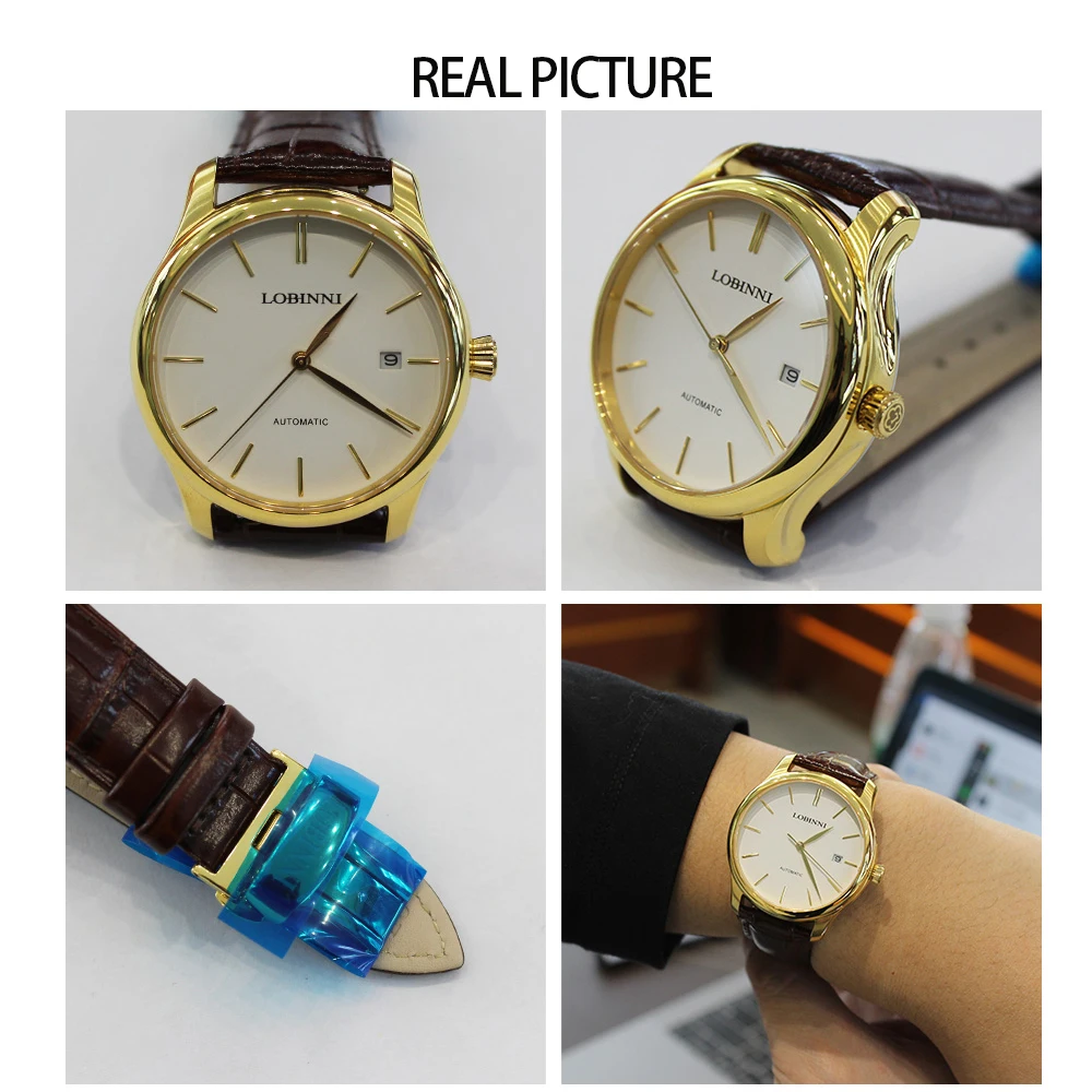 Мужские часы Lobinni с автоматическим перемещением мужские механические наручные