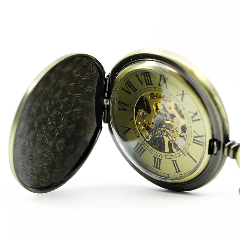 Винтажные дизайнерские Механические карманные часы с автоподзаводом изысканная