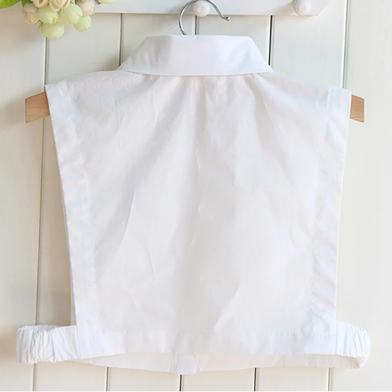 Женская рубашка с имитацией воротника черно-белая однотонная лацканами модель