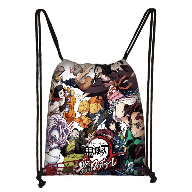 

38*32CM Anime Demon Slayer Kimetsu no Yaiba Kamado Nezuko Agatsuma Hashibira travel Bundle pocket bag handbag Shopping bag Gift