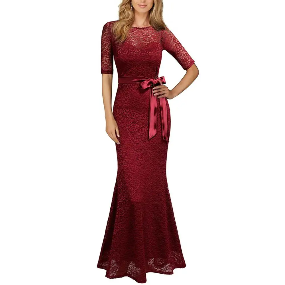 Женские винтажные Цветочные кружевные узкие рукава до локтя пояс Свадебная