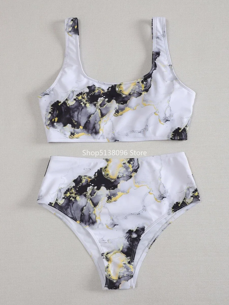Новинка 2022 комплект бикини с высокой талией желтый купальник-бандо сексуальные