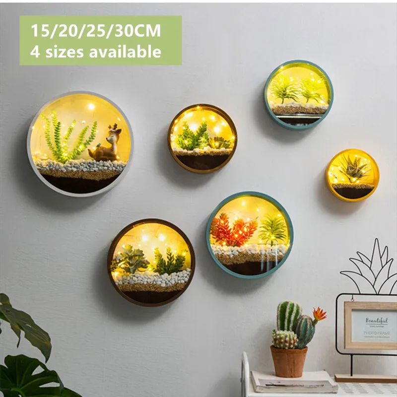 Современная круглая железная художественная стеклянная настенная ваза