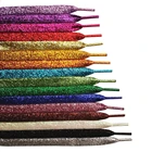 Длинные блестящие шнурки для обуви с металлическим блеском, 140160180 см