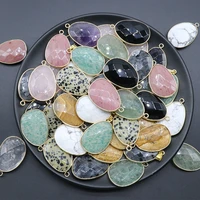 natural stone rose quartz pendants tigers eye opal crystal pendants charms fit necklace making
