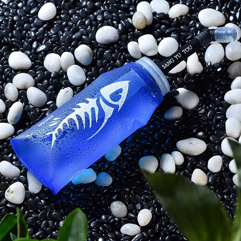 

Portable Outdoor Sports Water Bag Foldable TPU Environmental Protection Water Bag Valve Straw Water Bag