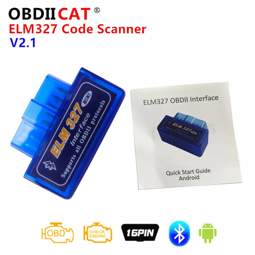 Супер Мини ELM327 V2.1 Bluetooth OBD2 диагностический сканер Elm 327 V1.5 v2.1 OBDII адаптер Авто
